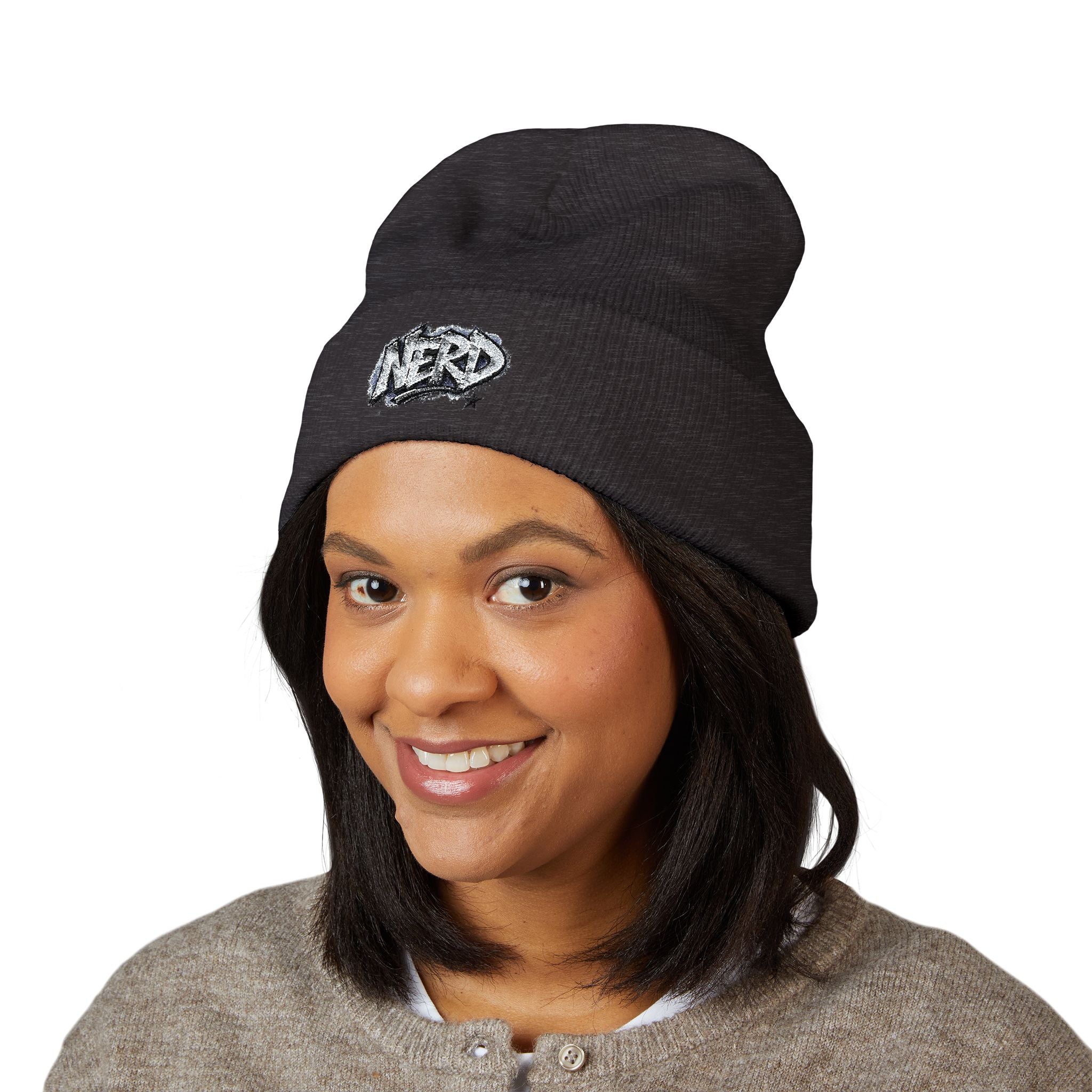 Nerd Star Cuffed Beanie (Embroidery)