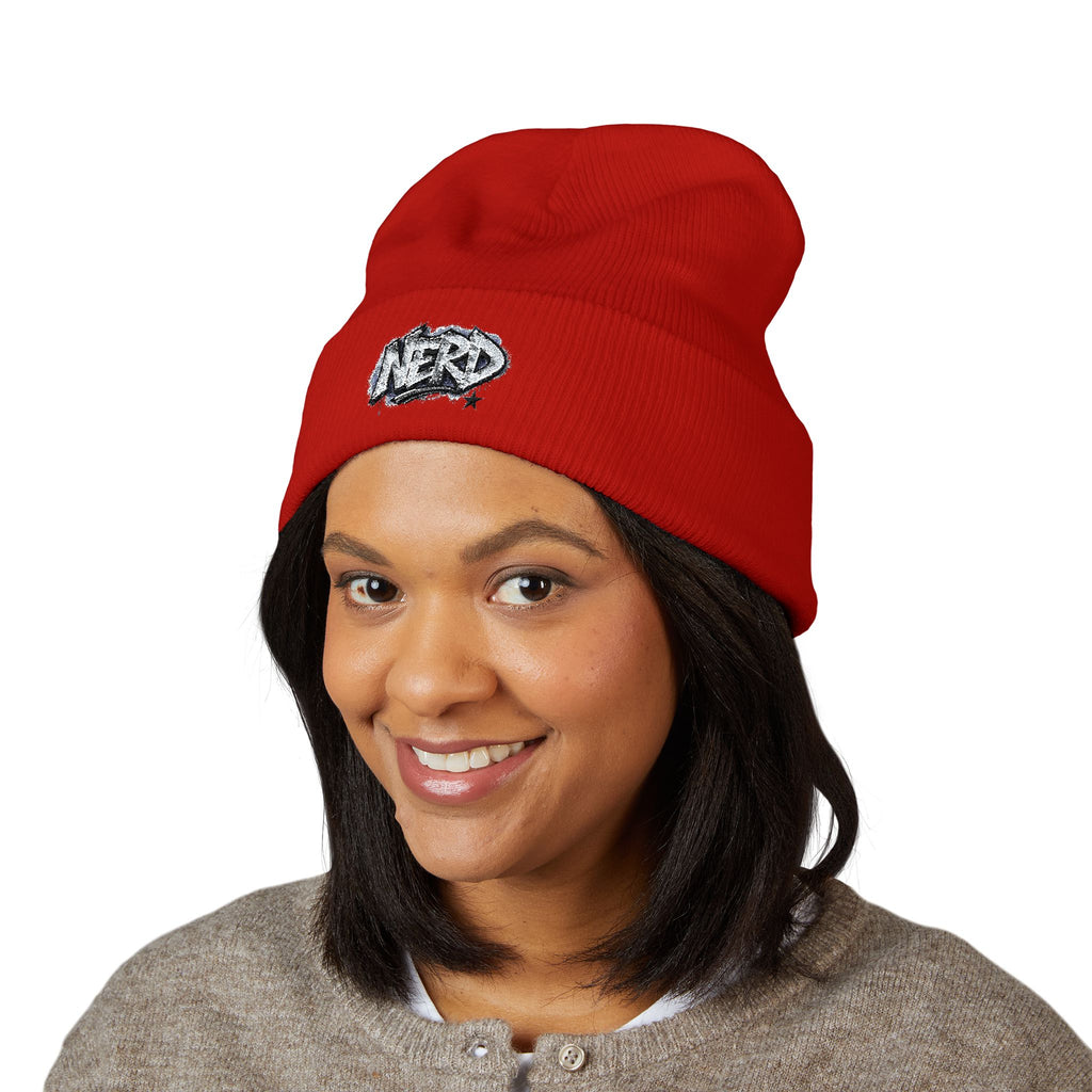 Nerd Star Cuffed Beanie (Embroidery)