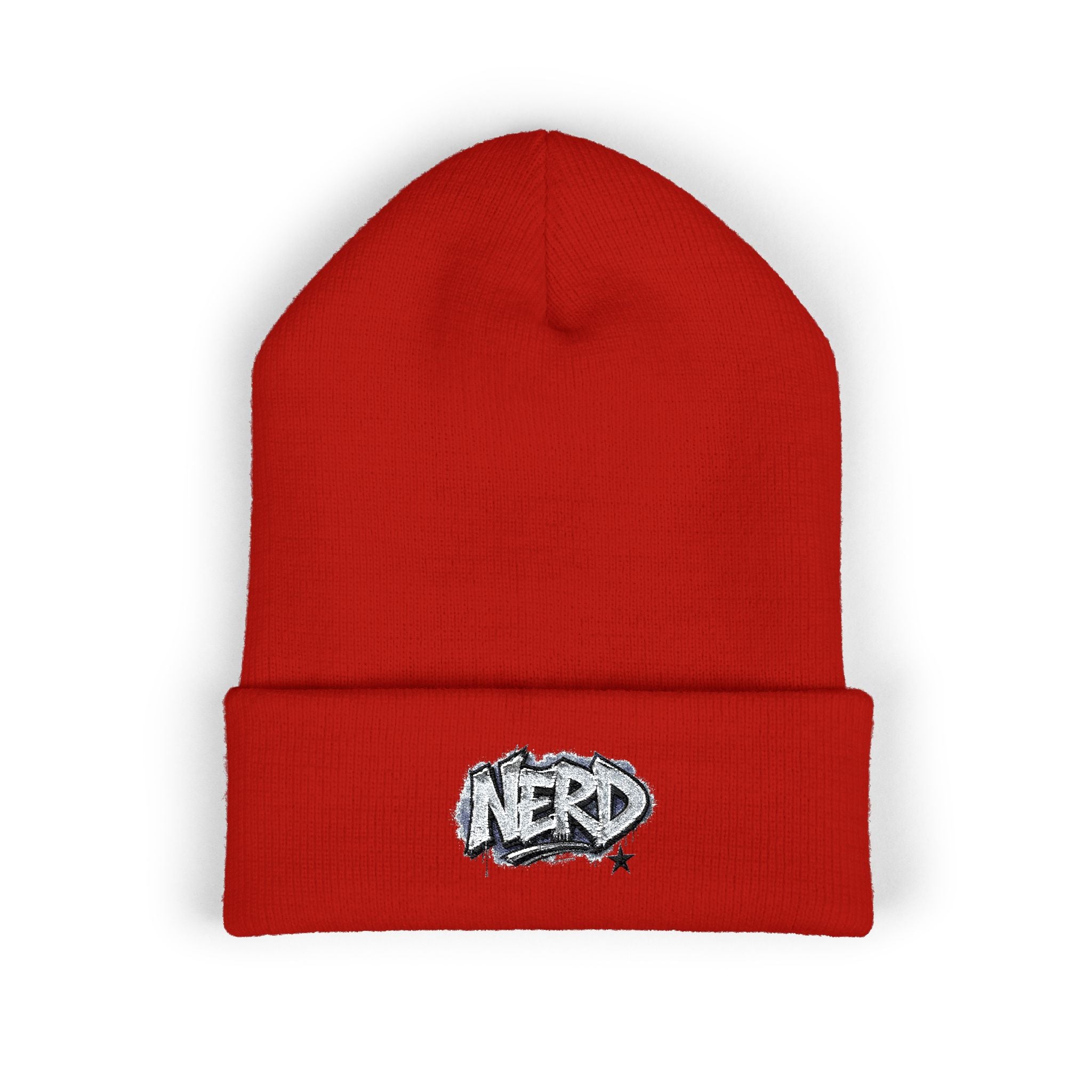 Nerd Star Cuffed Beanie (Embroidery)