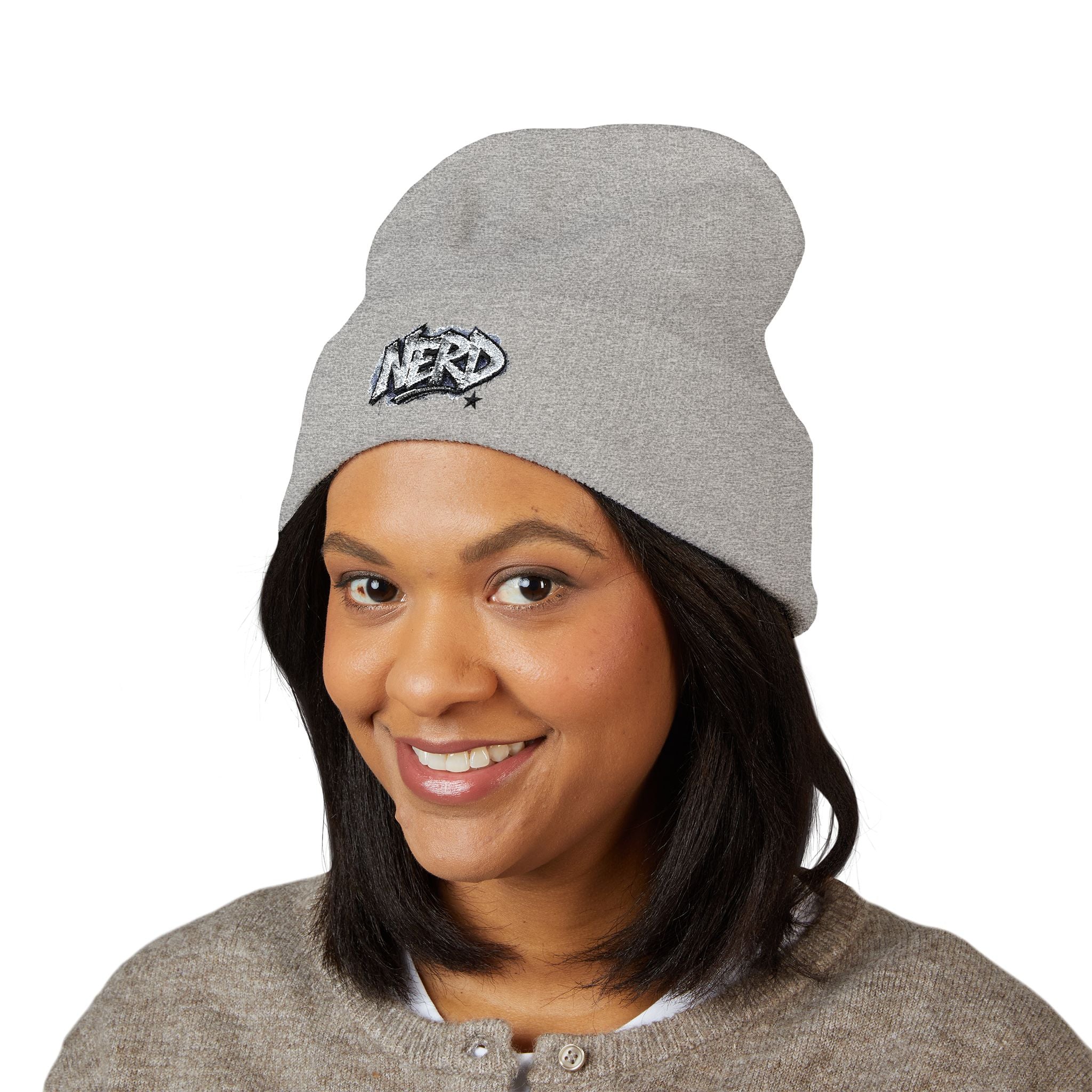 Nerd Star Cuffed Beanie (Embroidery)